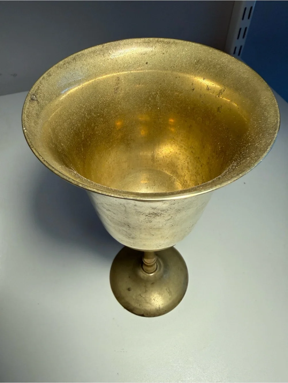 Vintage Brass Antique-Style Gold Metal Goblet - Decorative Home Dining Cup